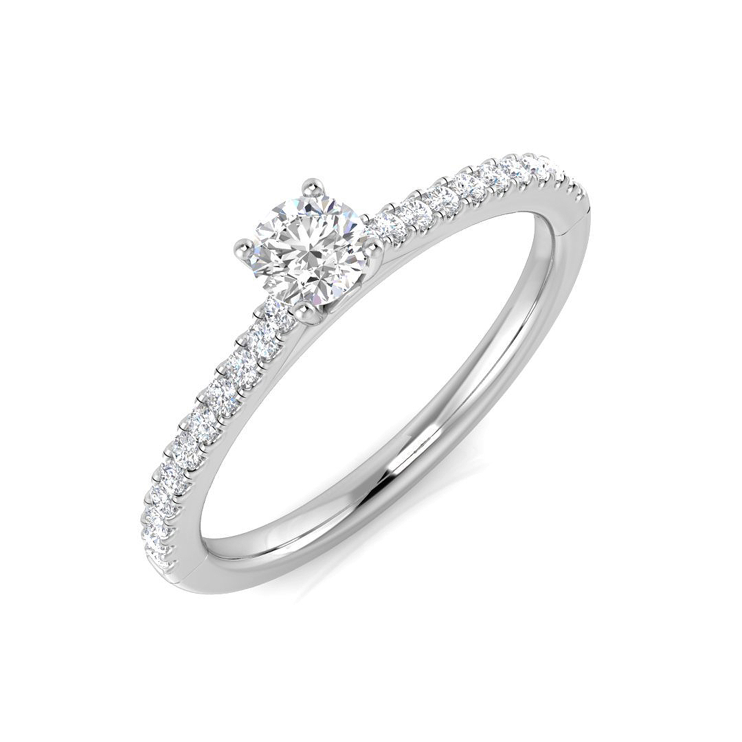 0.35ct Natural Diamond Engagement Ring in 9K White Gold