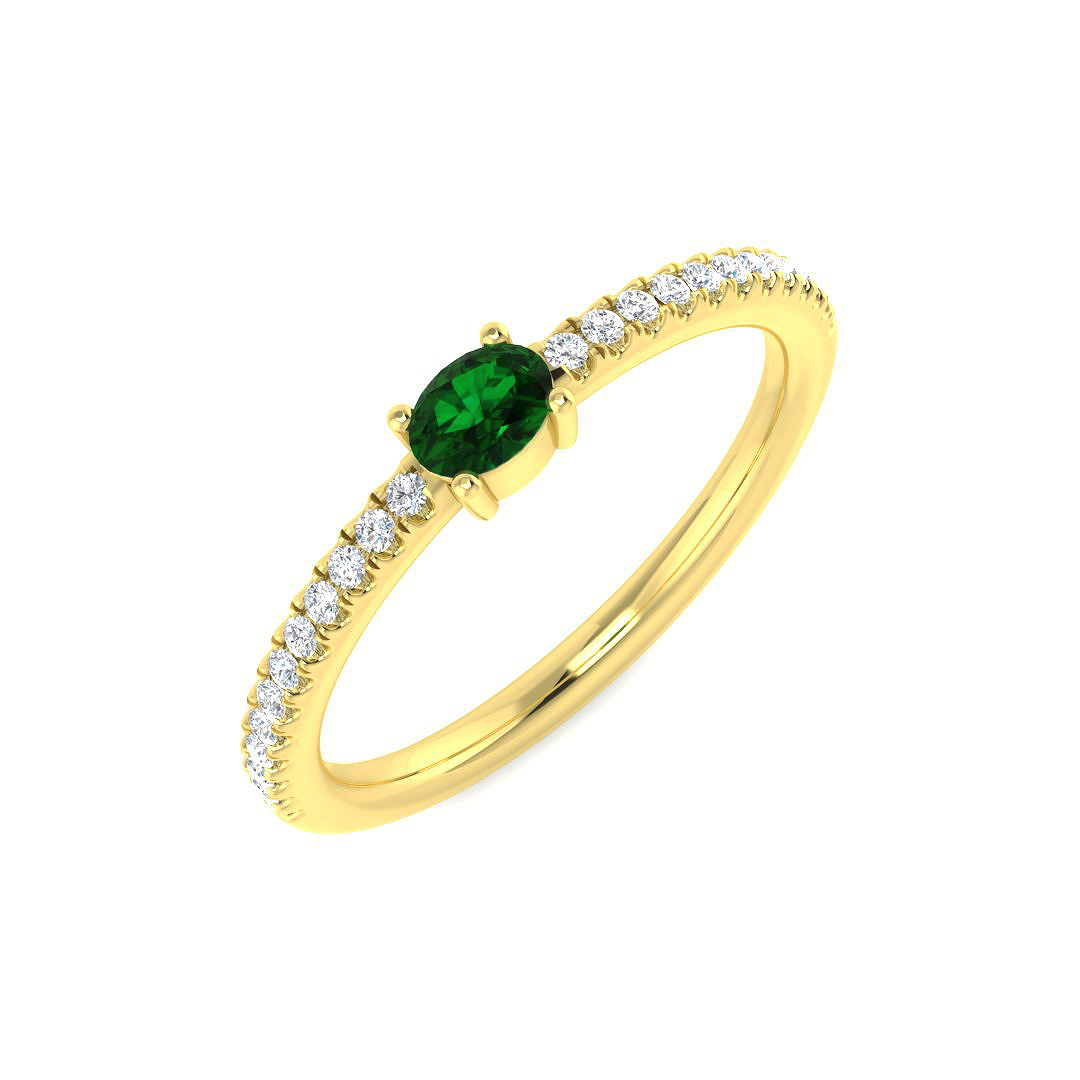 Emerald Ring in 18K Yellow Gold