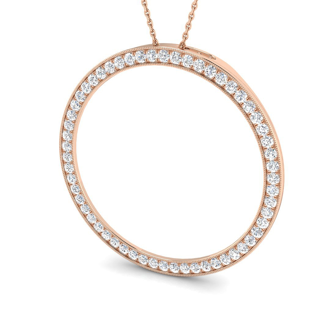 1.00ct Natural Diamond Circle of Life Pendant in 18K Rose Gold