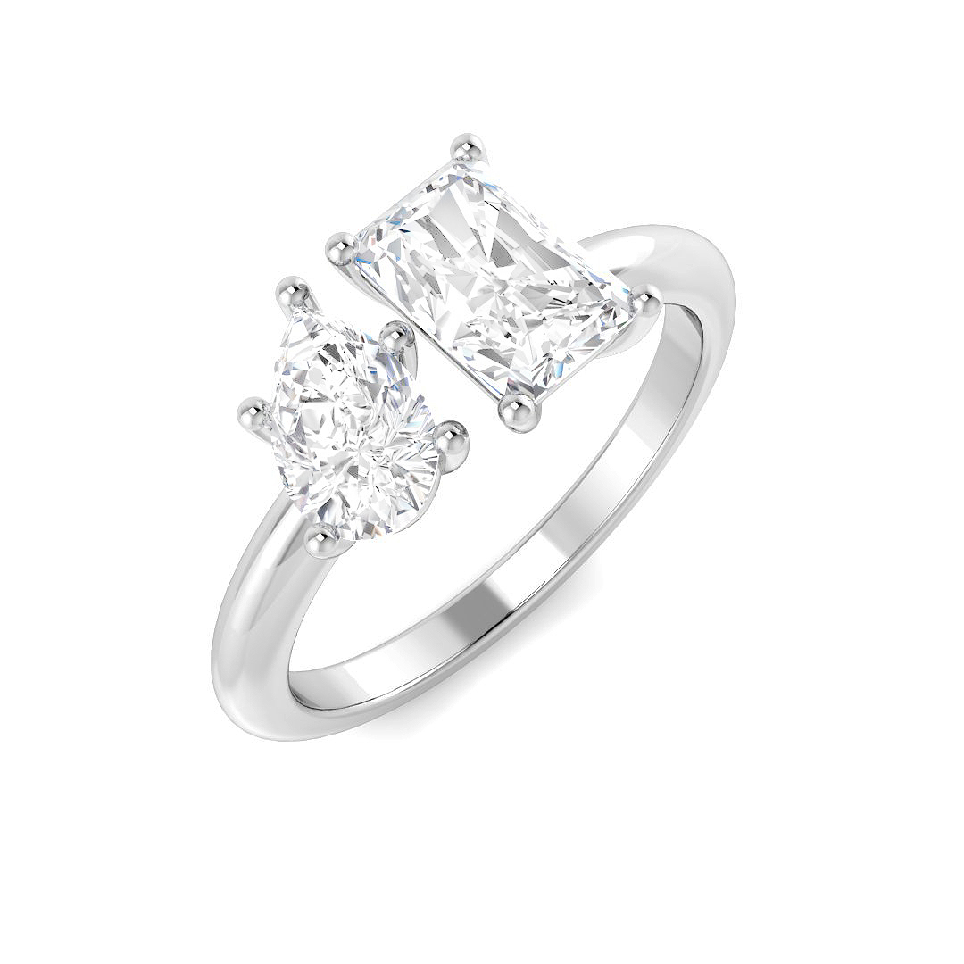 1.44ct Lab-Grown Diamond 2 Stone Ring in 18K White Gold