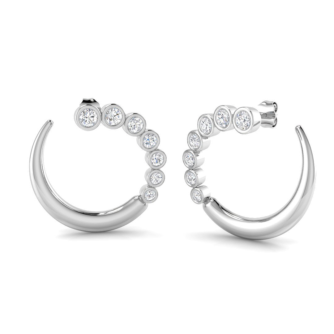 1.46ct Lab-Grown Diamond Crawlers Earrings in 9K White Gold