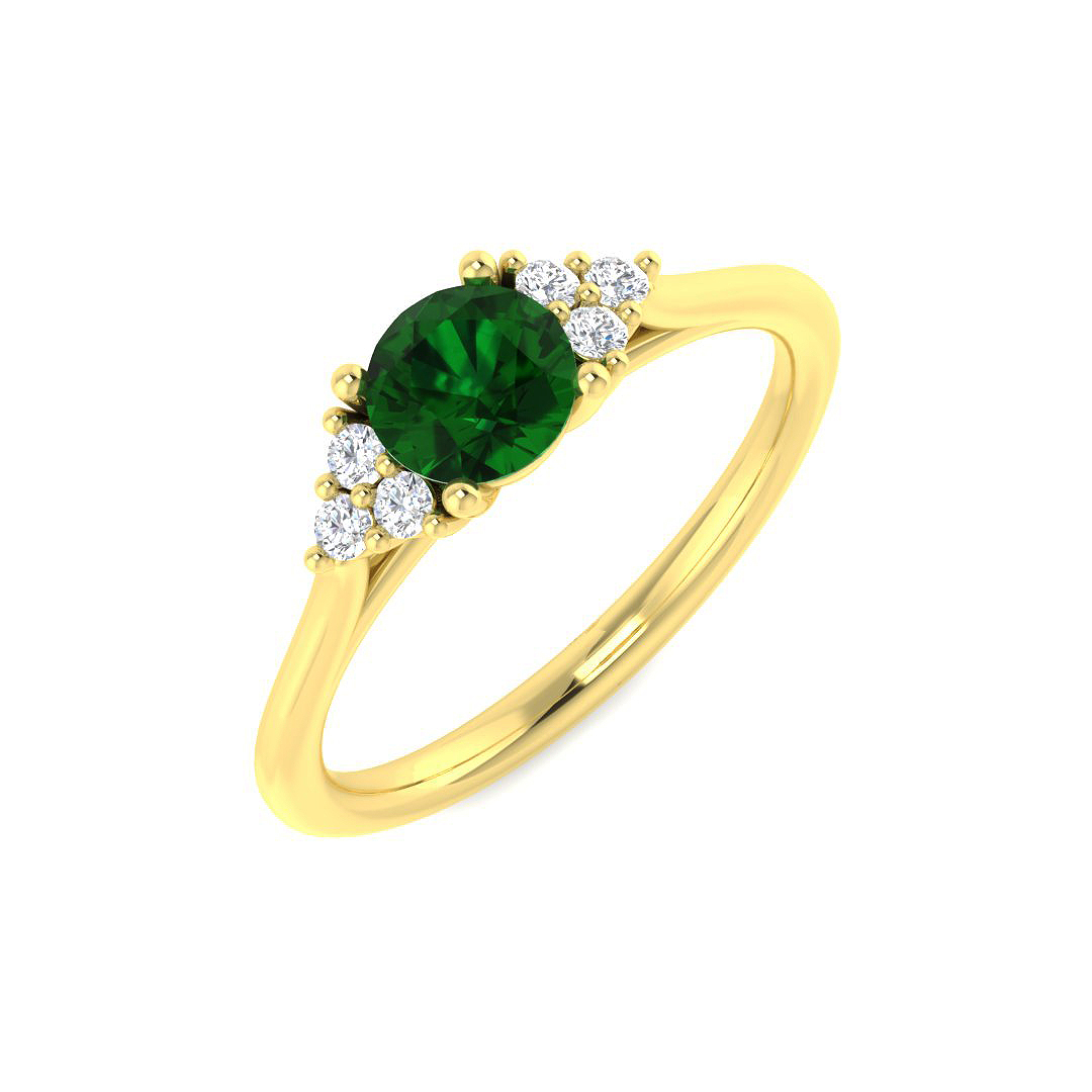 Emerald Ring in 9K Yellow Gold