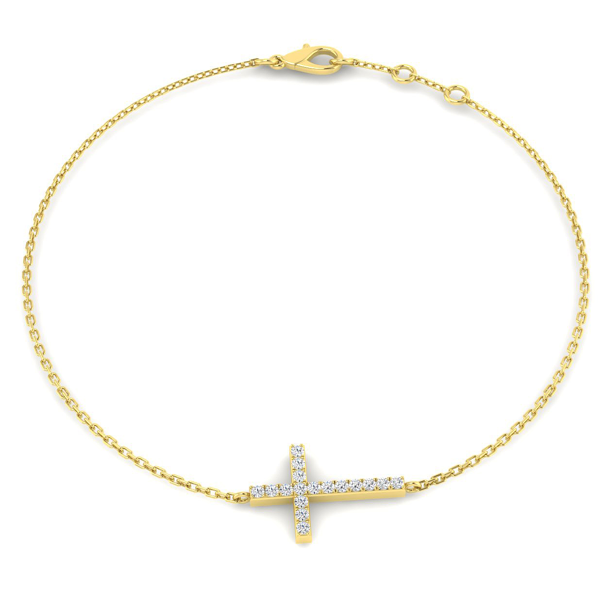 0.10ct Natural Diamond Religious Bracelet in 9K Yellow Gold