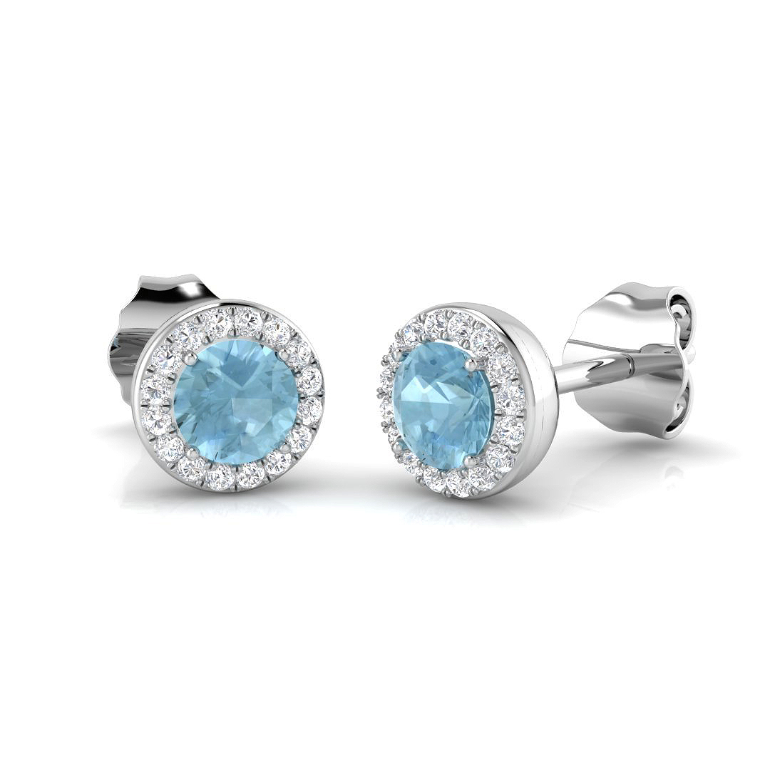 Aquamarine Earrings in 18K White Gold