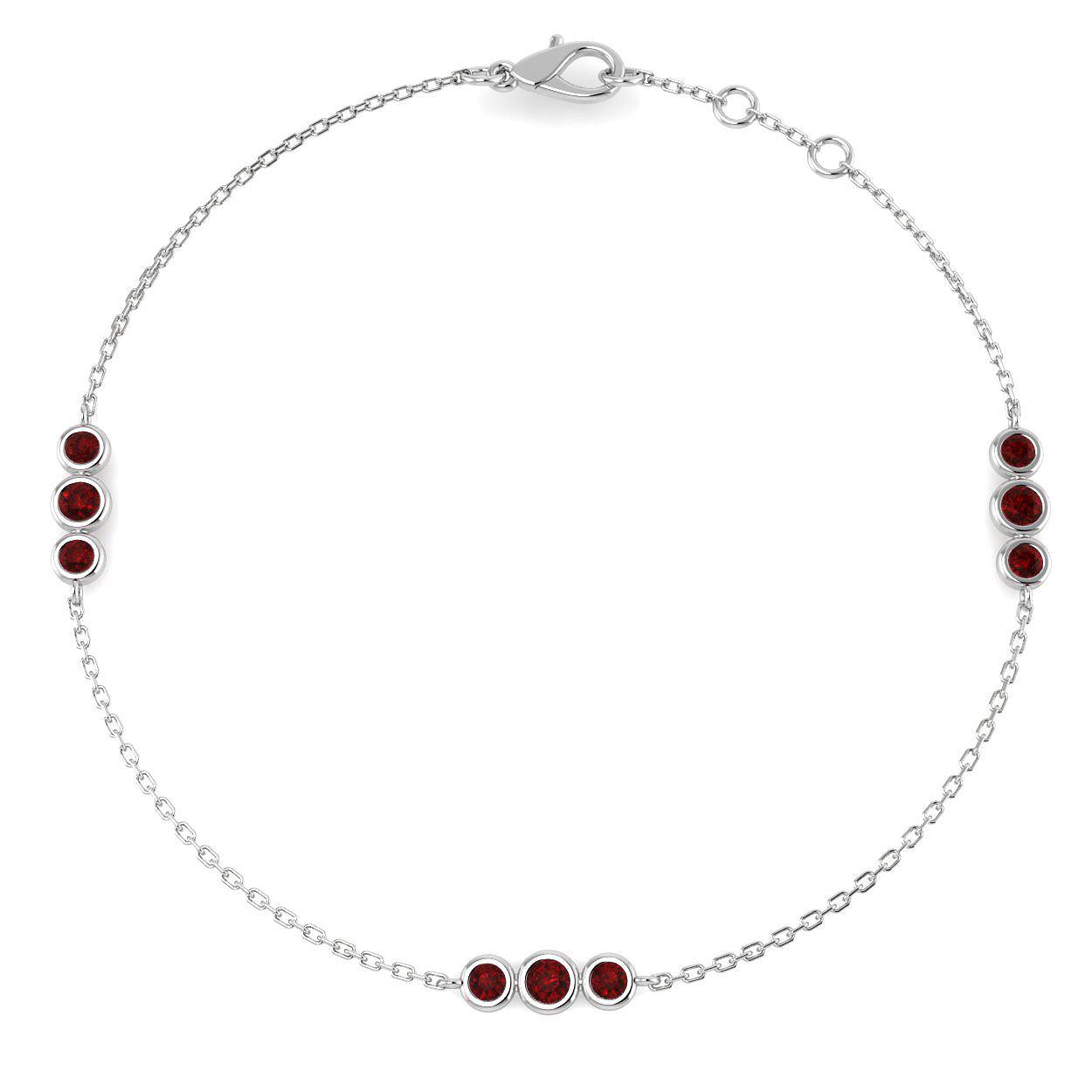 Ruby Bracelet in 9K White Gold
