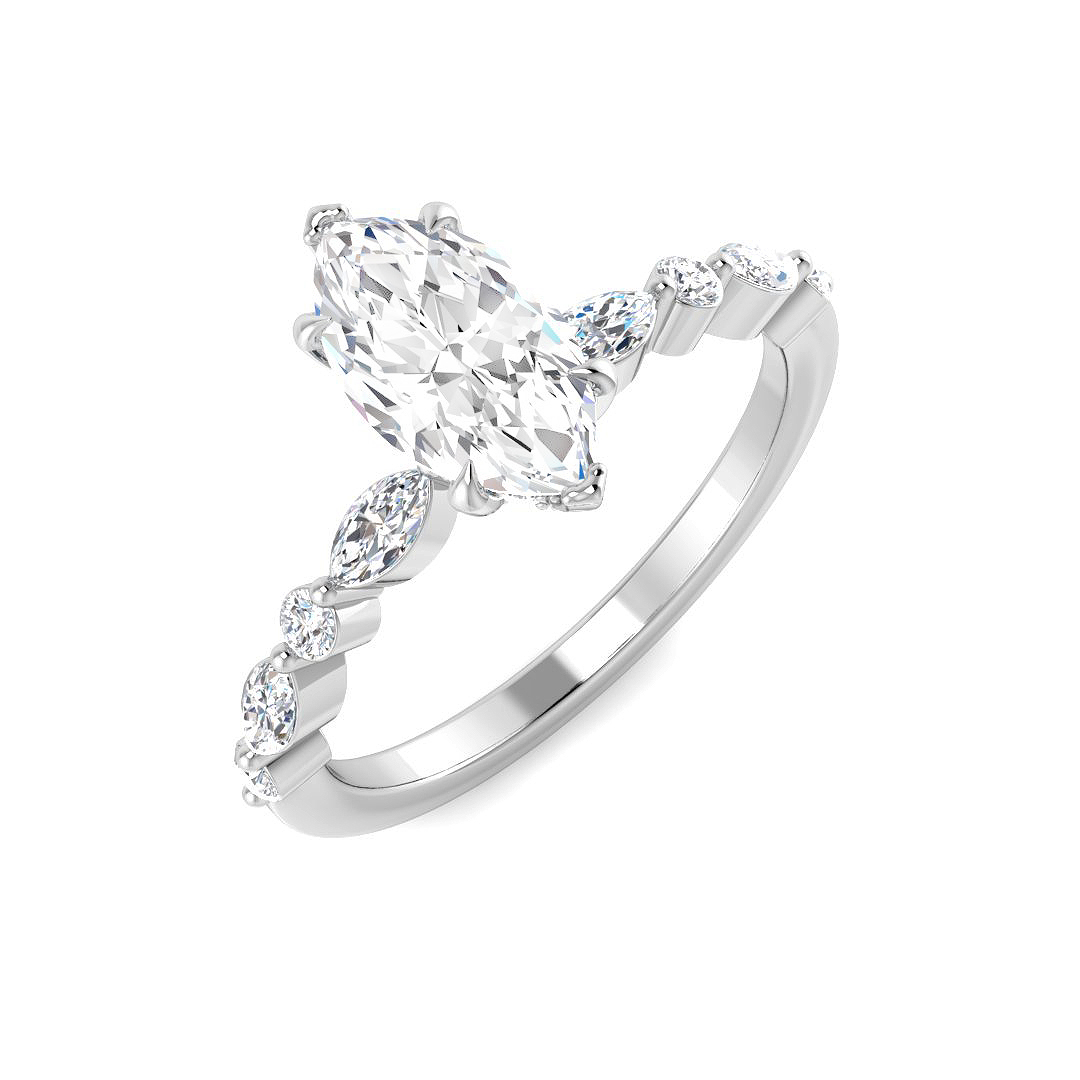 1.33ct Lab-Grown Diamond Engagement Rings Ring in 9K White Gold