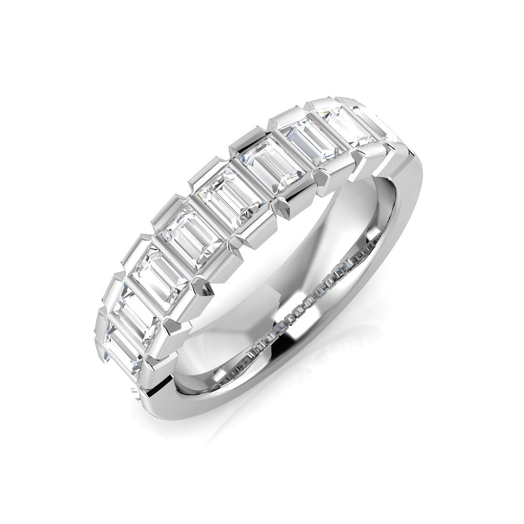 0.79ct Natural Diamond Half Eternity Ring in Platinum Platinum