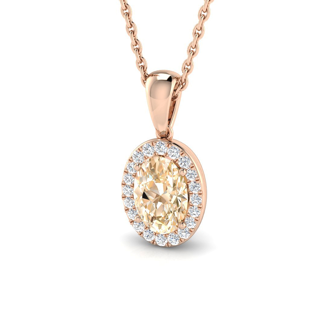 Morganite Pendant in 18K Rose Gold