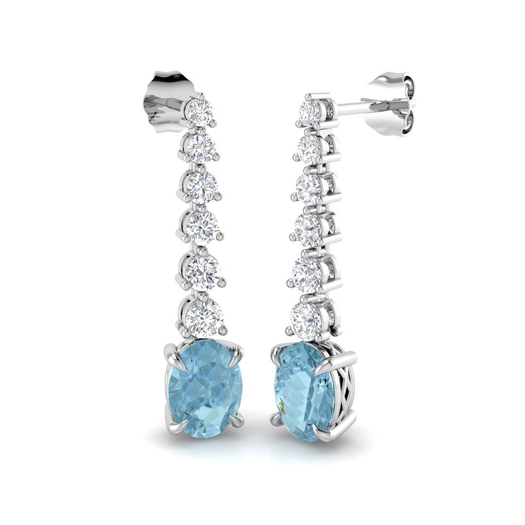 Aquamarine Earrings in 18K White Gold