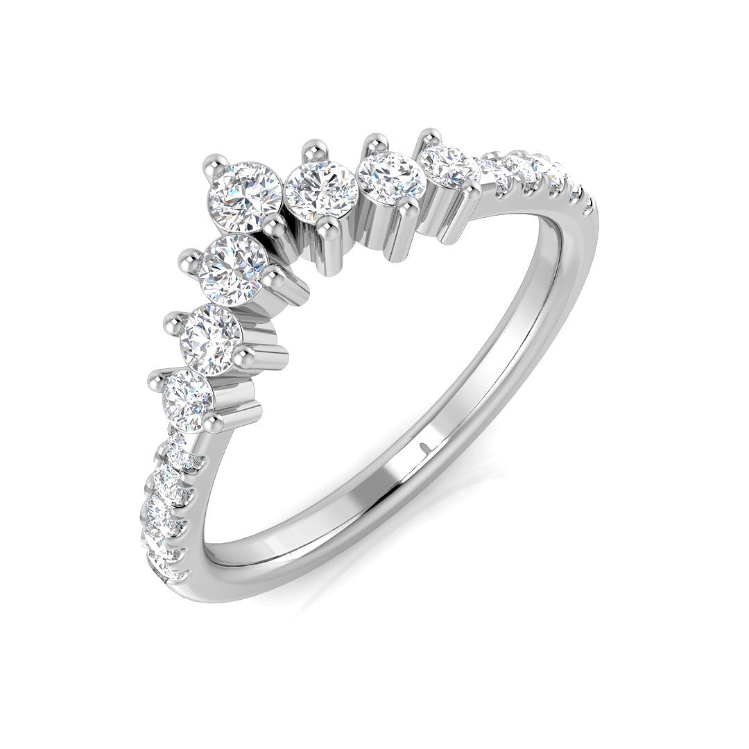 0.41ct Natural Diamond Wishbone Ring in Platinum Platinum