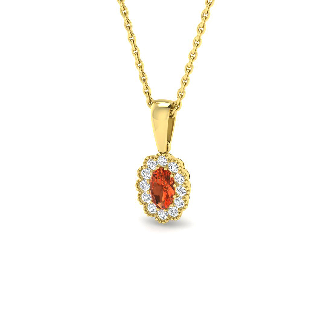 Multi Sapphire Pendant in 9K Yellow Gold