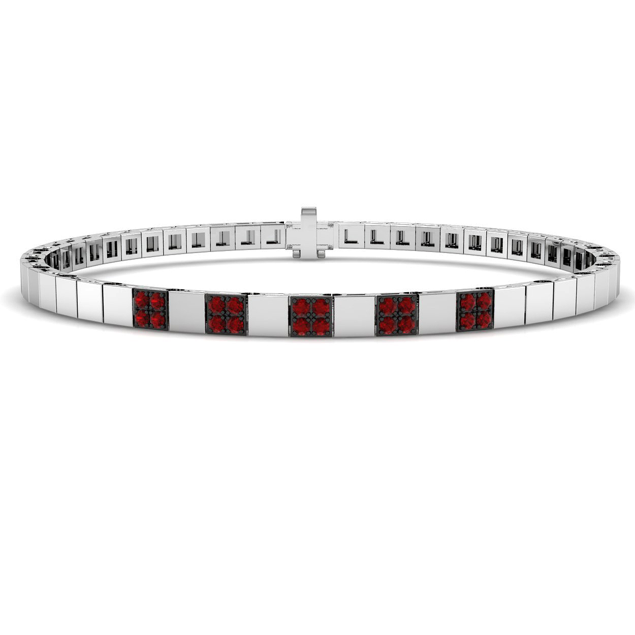 Ruby Bracelet in 14K White Gold