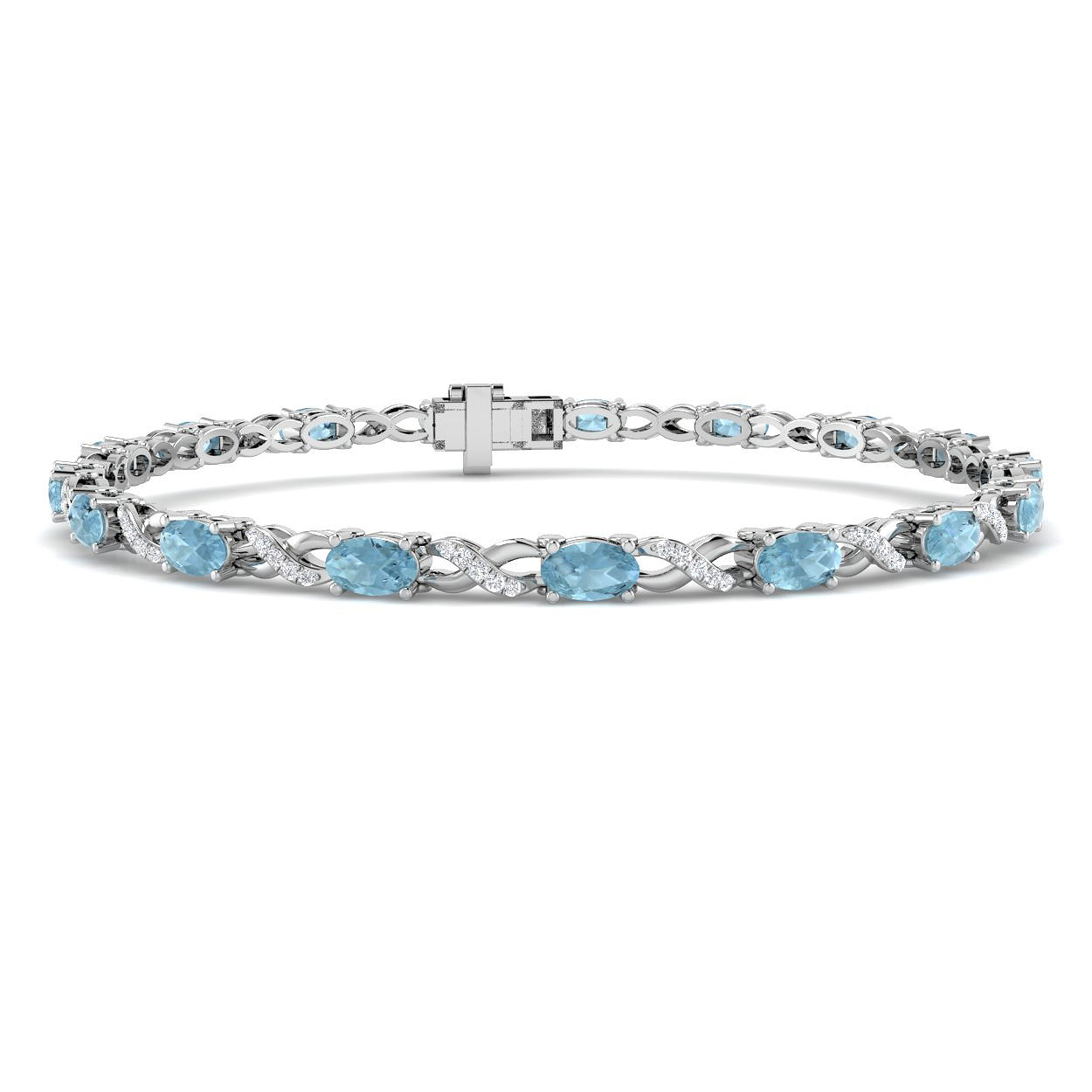 Aquamarine Bracelet in 9K White Gold