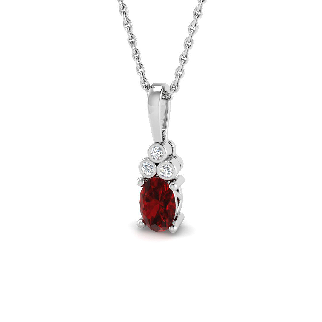 Ruby Pendant in 9K White Gold
