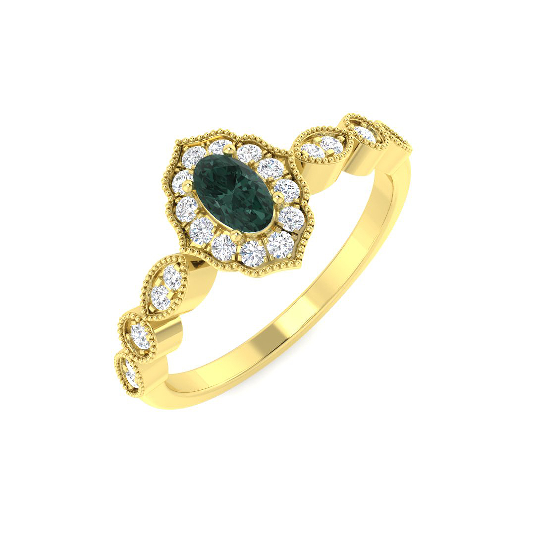 Multi Sapphire Ring in 9K Yellow Gold