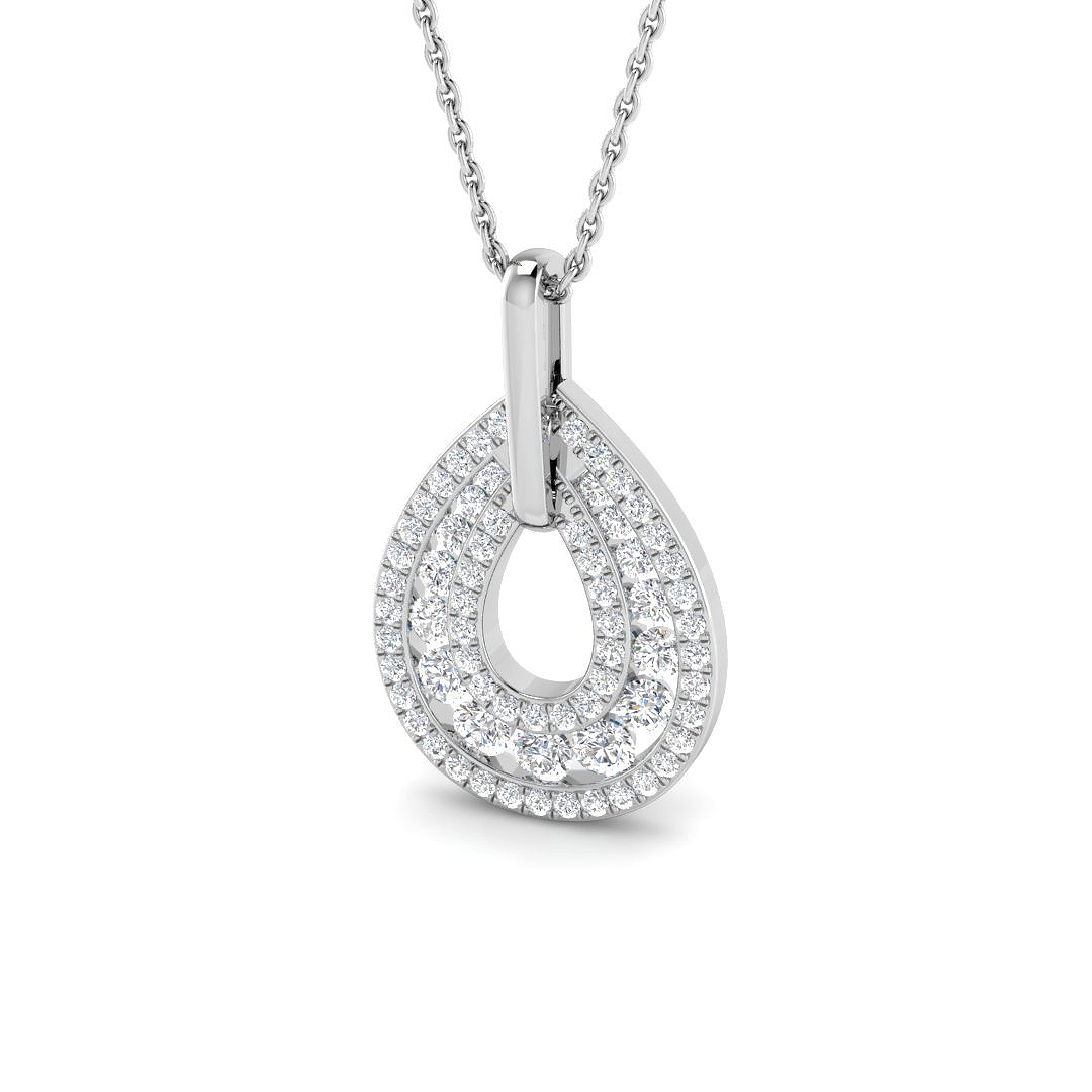 0.75ct Natural Diamond Shape Pendant in 9K White Gold