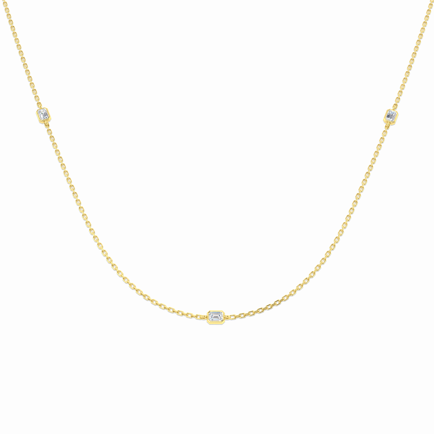 0.46ct Lab-Grown Diamond Spectacle Necklace in 9K Yellow Gold