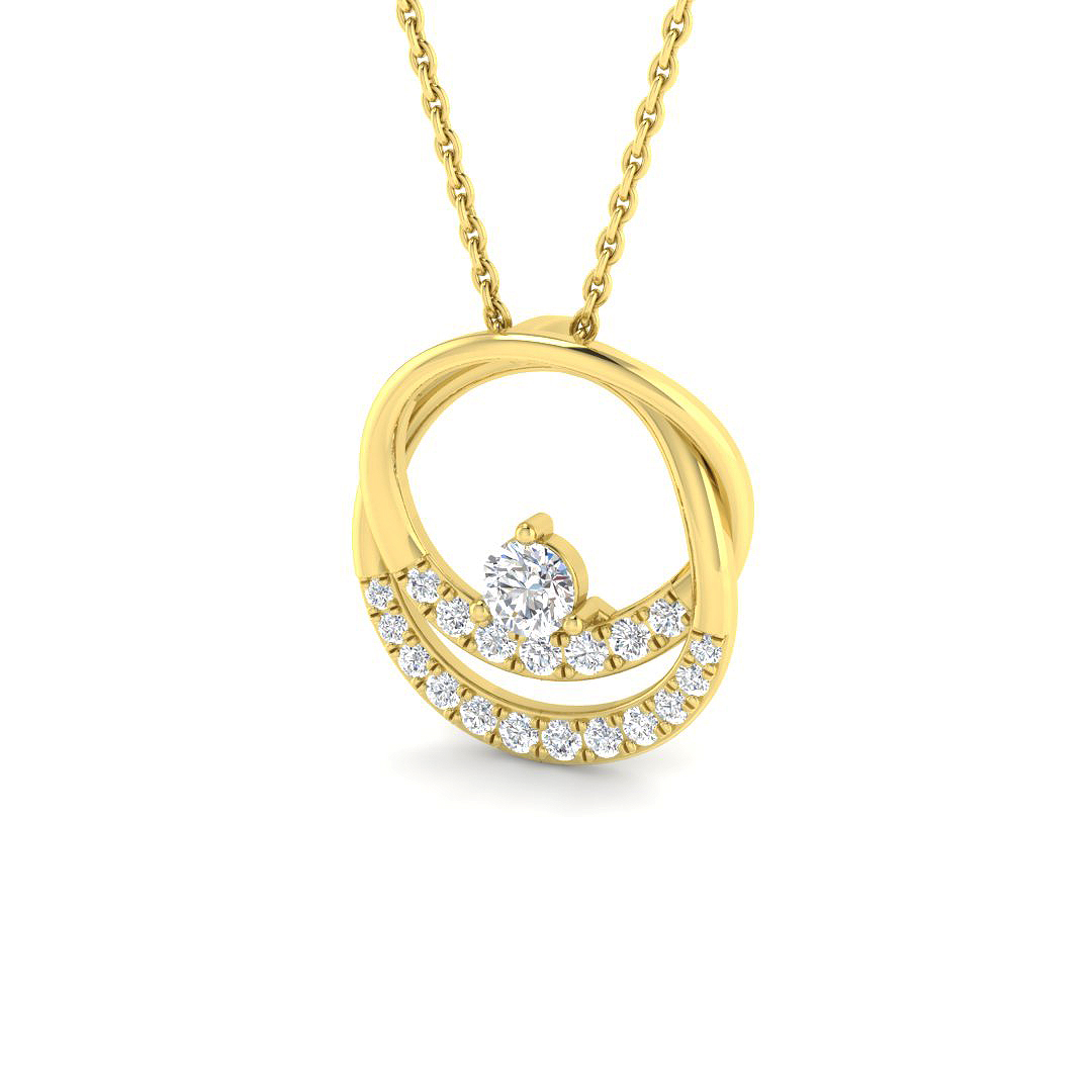 0.41ct Natural Diamond Fancy Pendant in 9K Yellow Gold