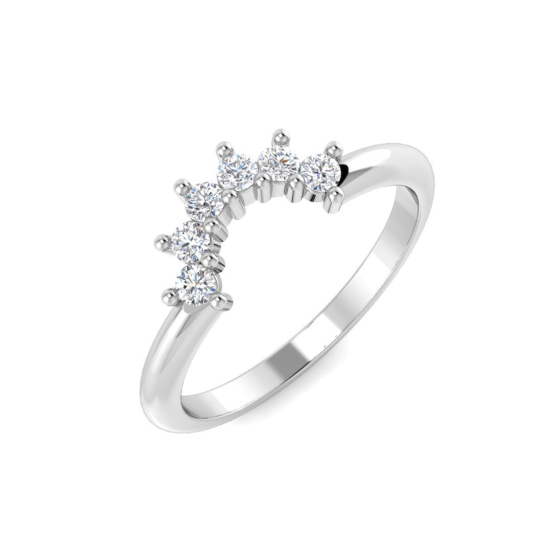 0.18ct Natural Diamond Wishbone Ring in Platinum Platinum