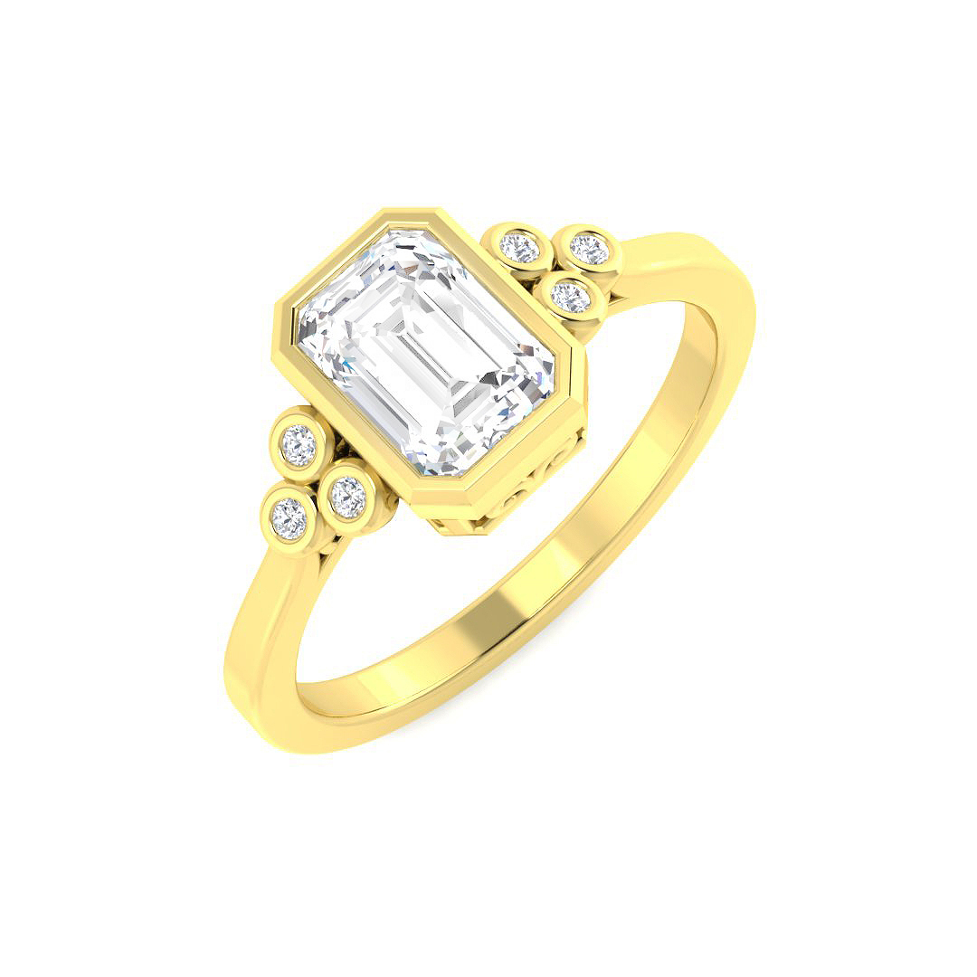 1.07ct Lab-Grown Diamond 6-10 Stone Ring in 9K Yellow Gold
