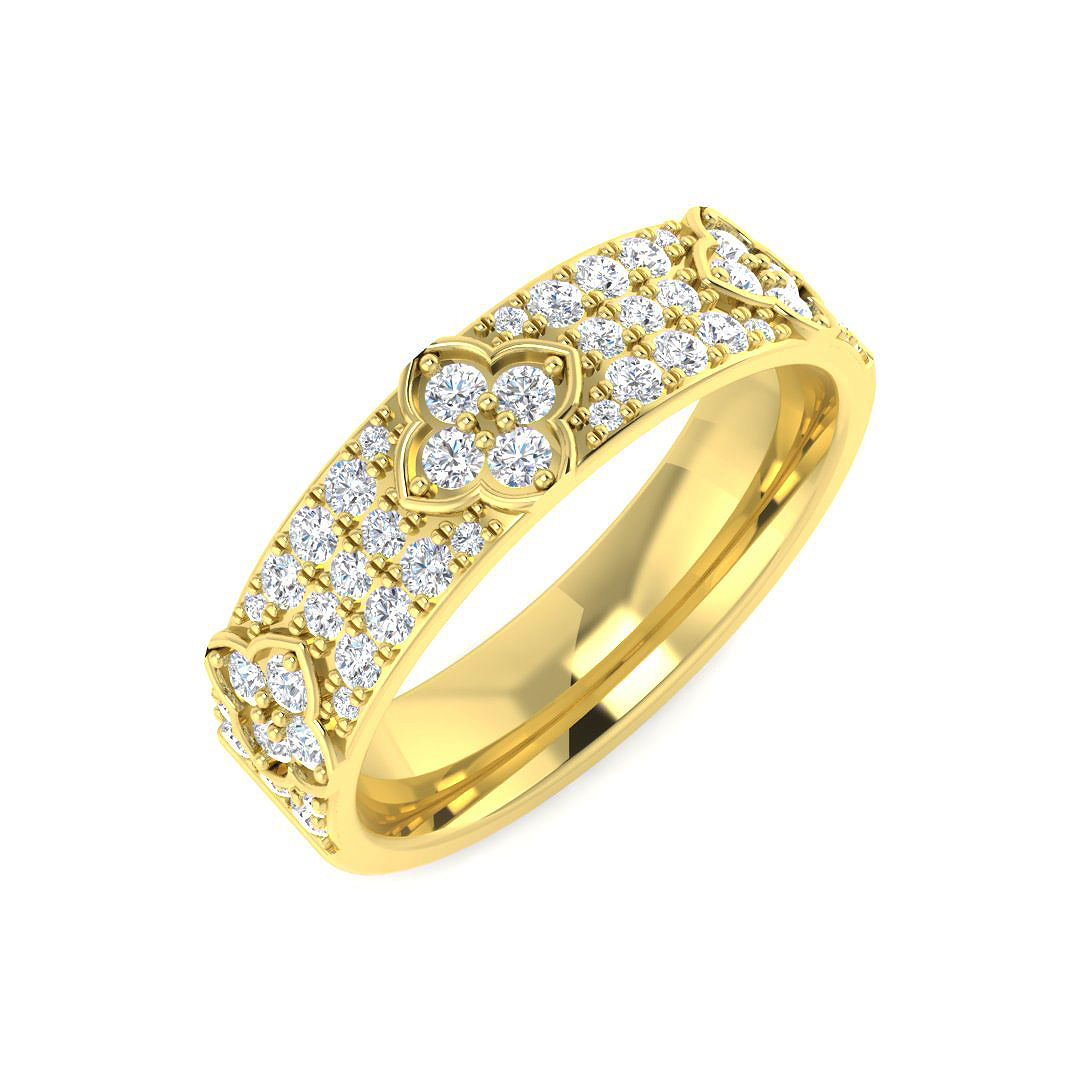 0.51ct Natural Diamond Half Eternity Ring in 9K Yellow Gold