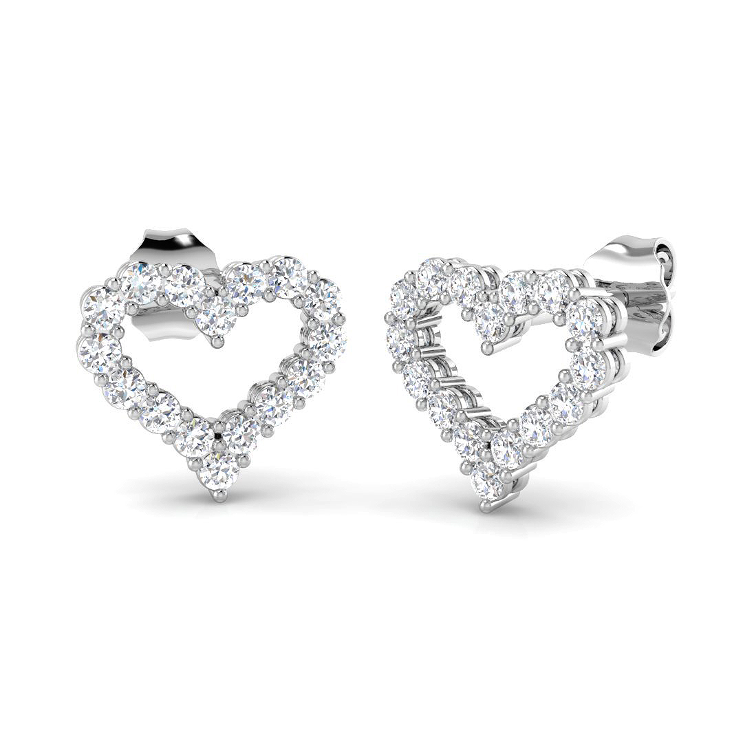 0.51ct Natural Diamond Shape Earrings in 9K White Gold