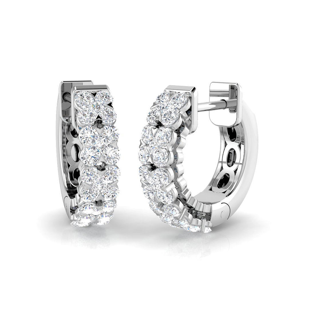 0.74ct Natural Diamond Fancy Earrings in 18K White Gold