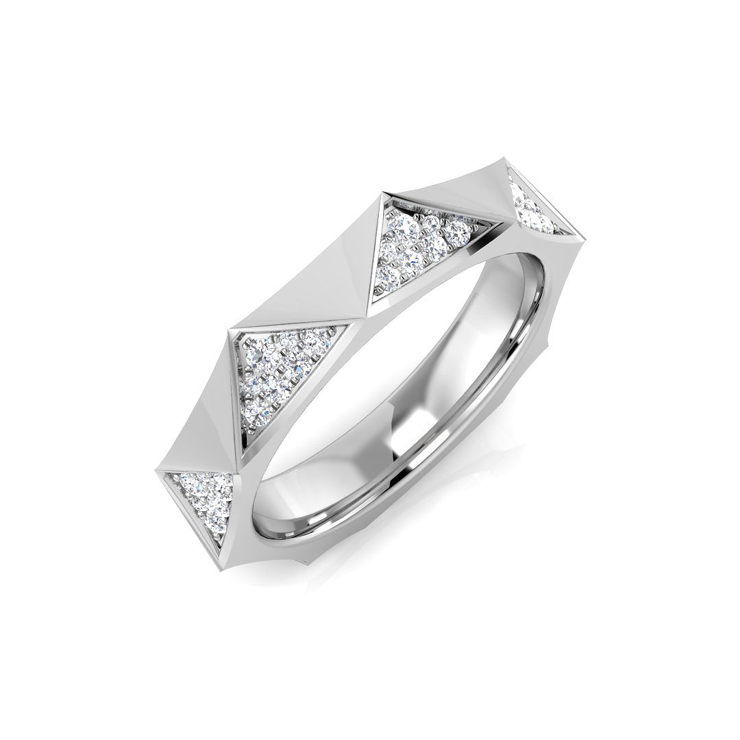 0.16ct Natural Diamond Fancy Ring in 18K White Gold