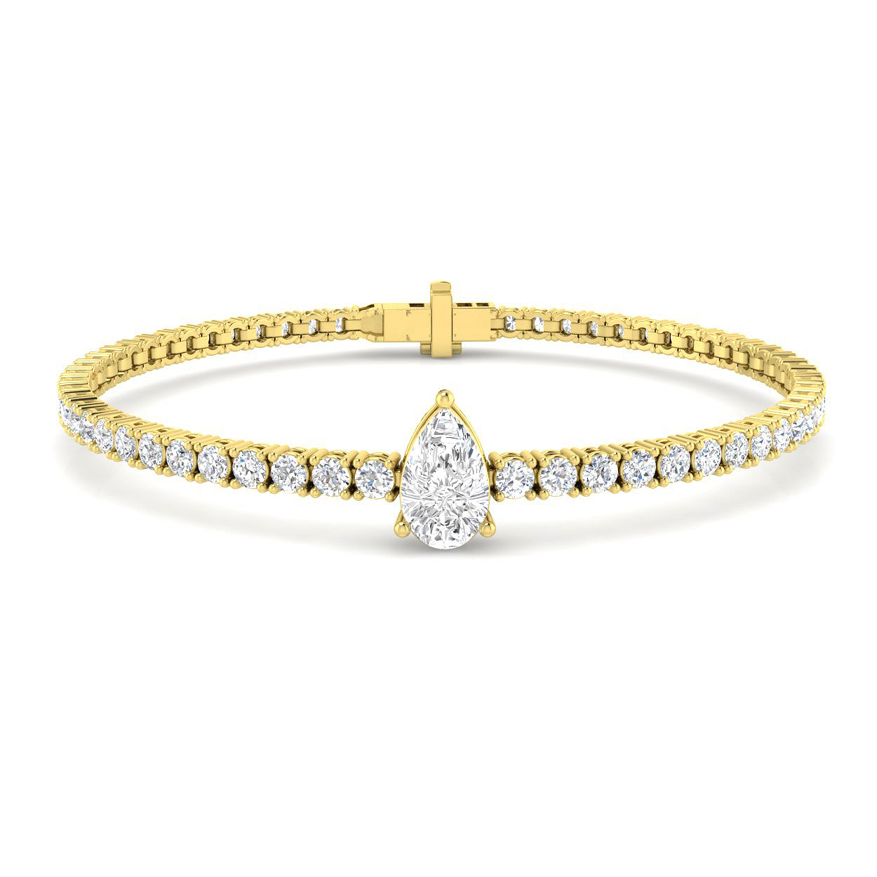 4.67ct Lab-Grown Diamond Tennis Bracelet in 9K Yellow Gold