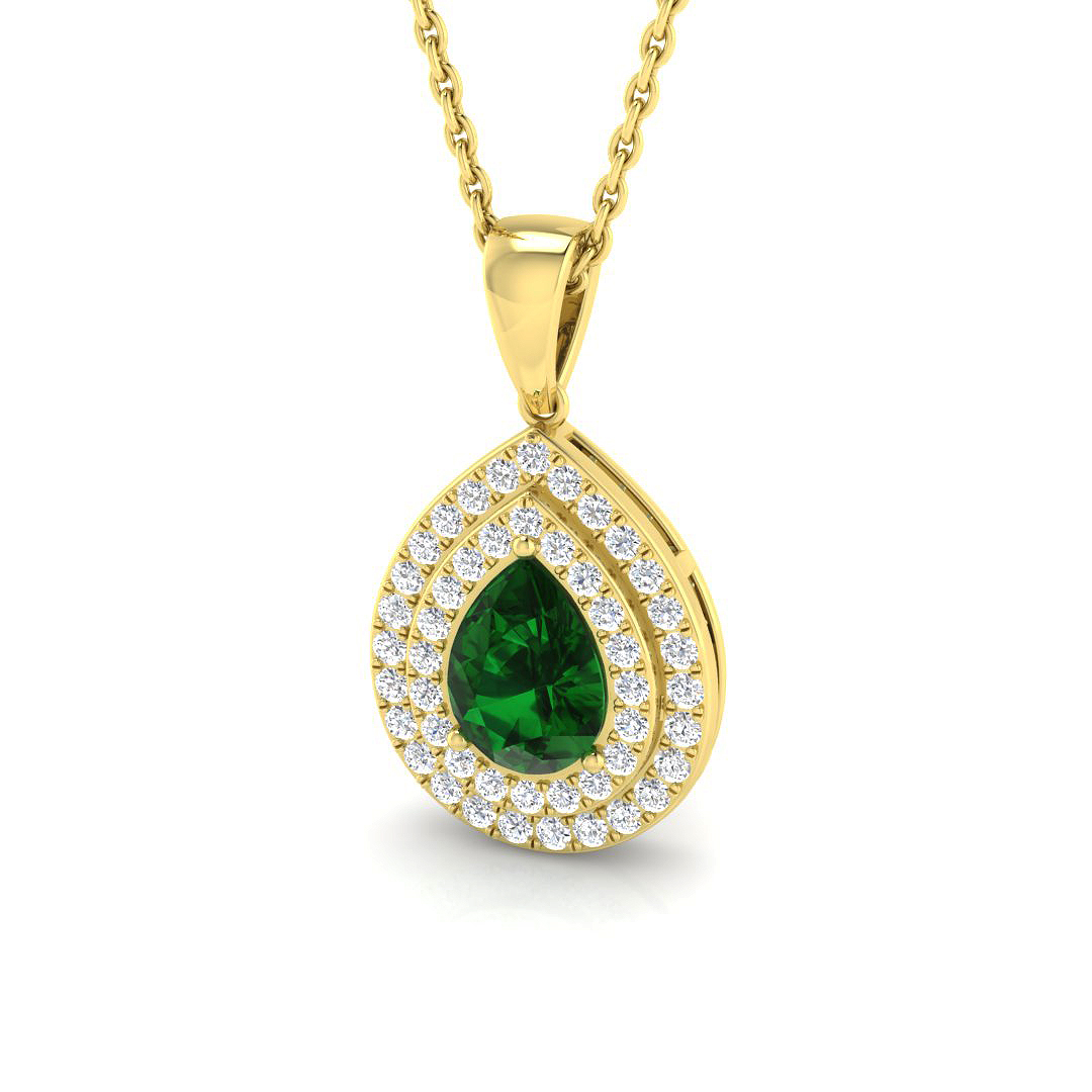 Emerald Pendant in 9K Yellow Gold