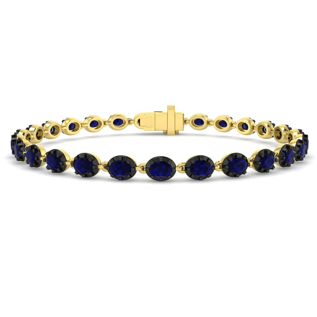 Blue Sapphire Bracelet in 9K Yellow Gold