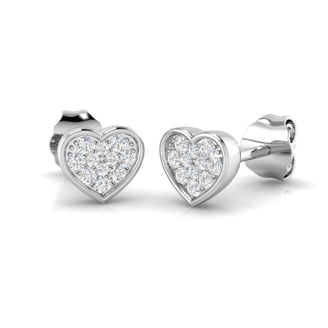 0.11ct Natural Diamond Earrings Earrings in 9K White Gold