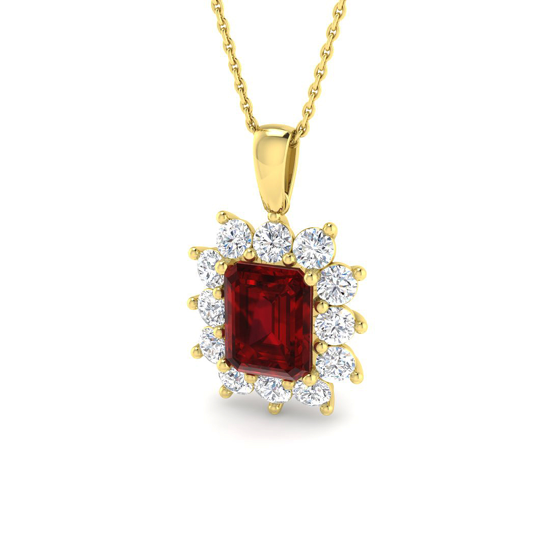 Ruby Pendant in 9K Yellow Gold