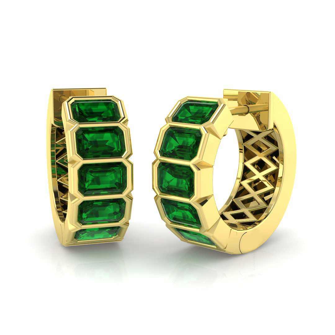 Emerald Earrings in 18K Yellow Gold