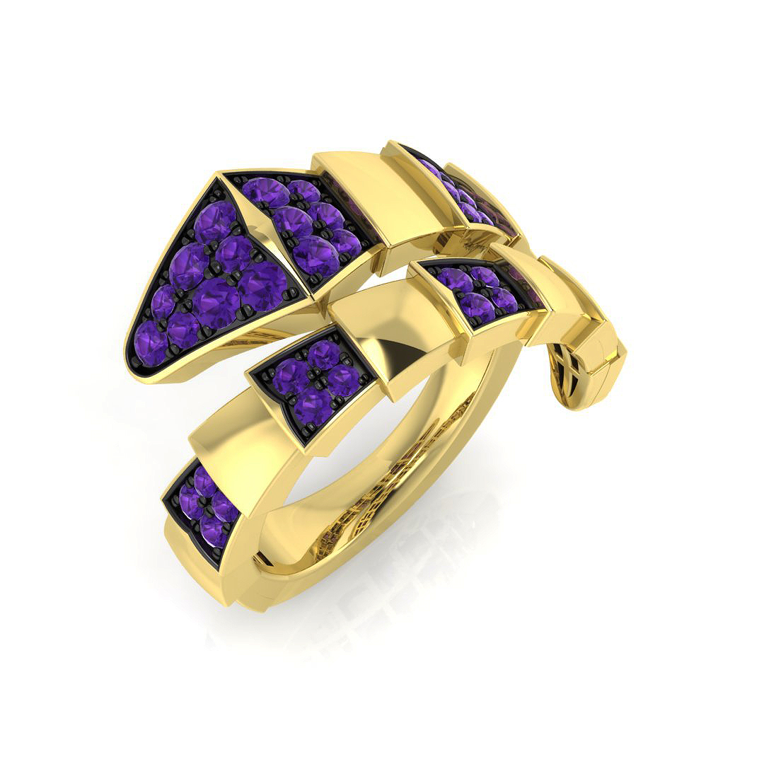 0.75ct Natural Diamond Fancy Ring in 9K Yellow Gold