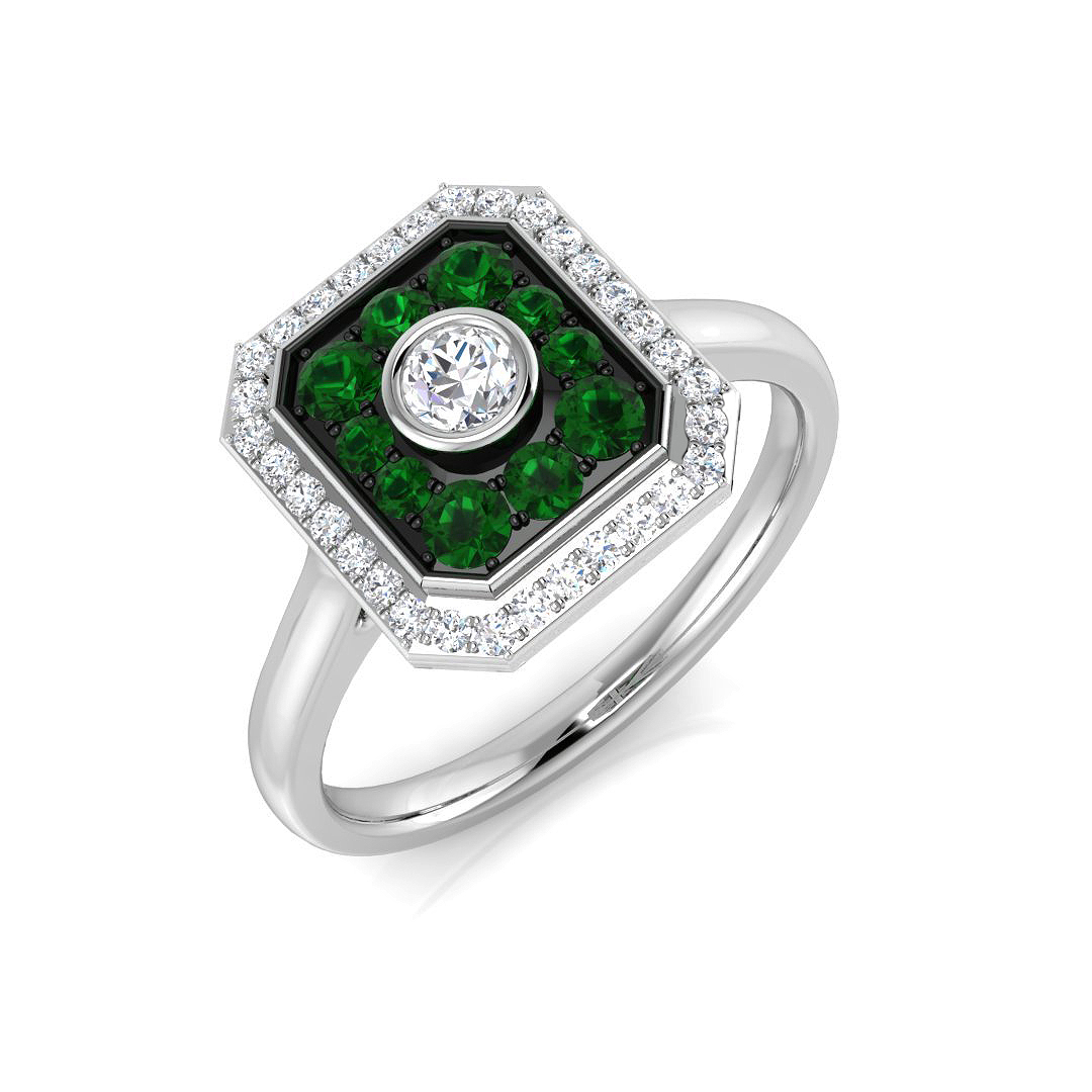 Halo Ring in Platinum Platinum