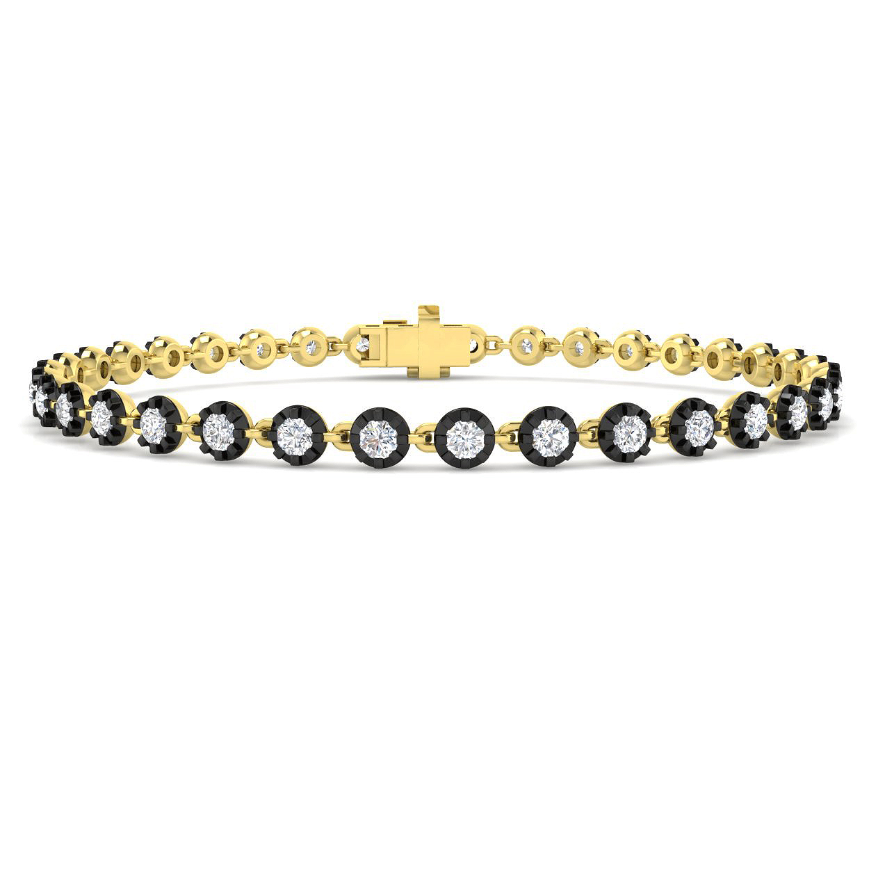 2.06ct Lab-Grown Diamond Tennis Bracelet in 9K Yellow Gold