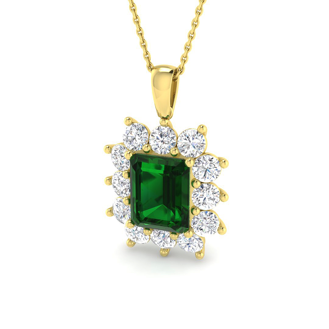 Emerald Pendant in 9K Yellow Gold