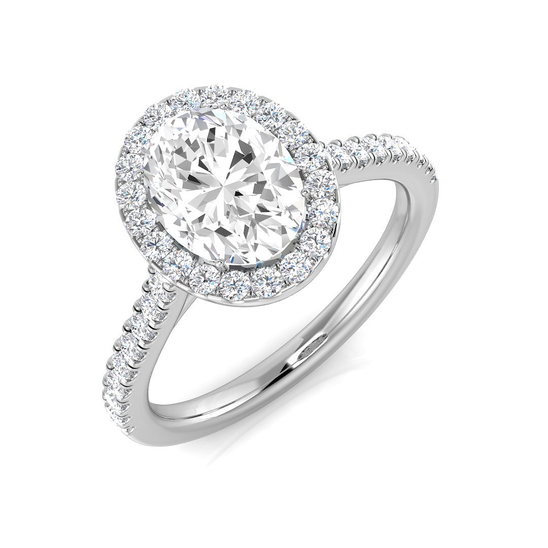 1.81ct Natural Diamond Halo Ring in Platinum Platinum