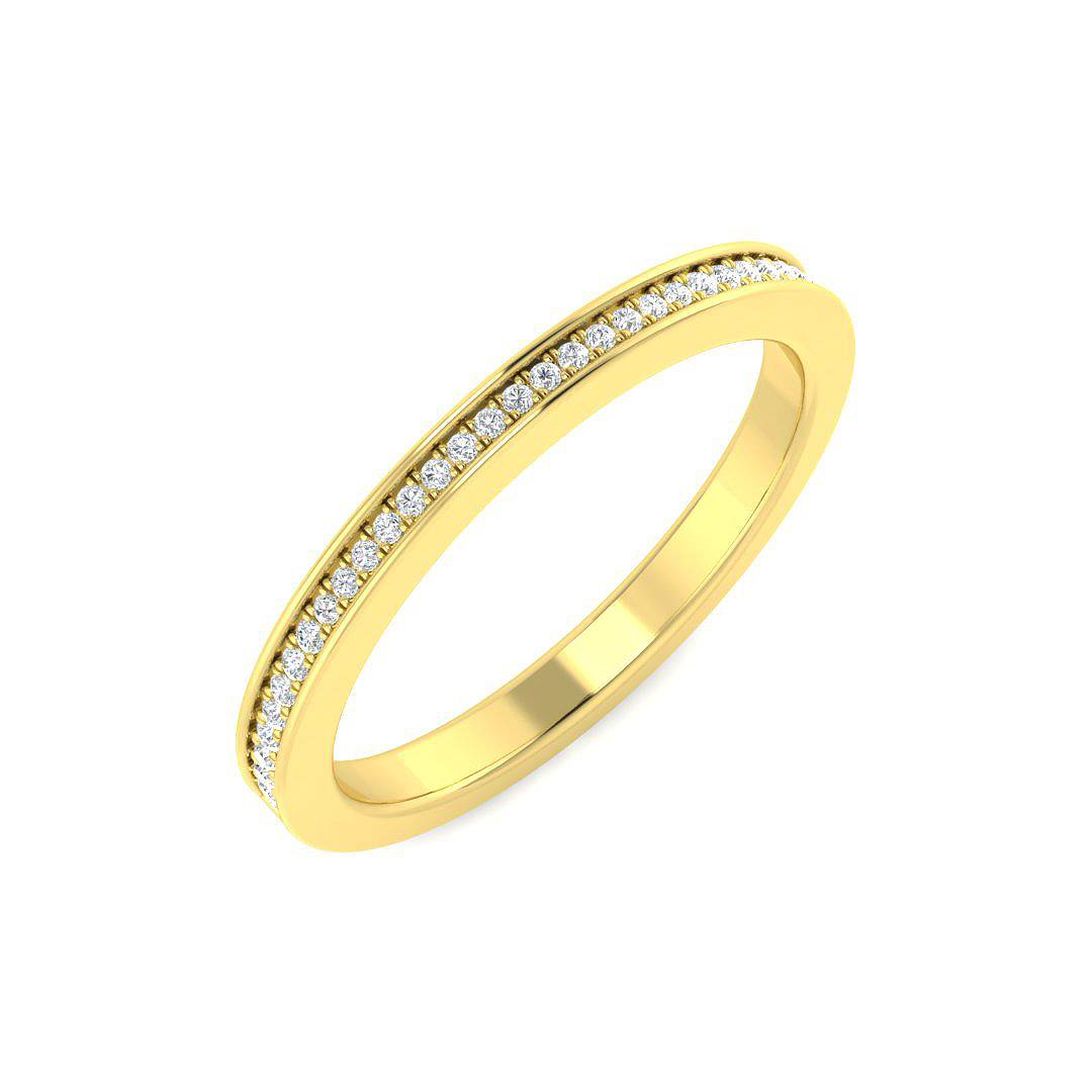 0.09ct Natural Diamond Half Eternity Ring in 18K Yellow Gold