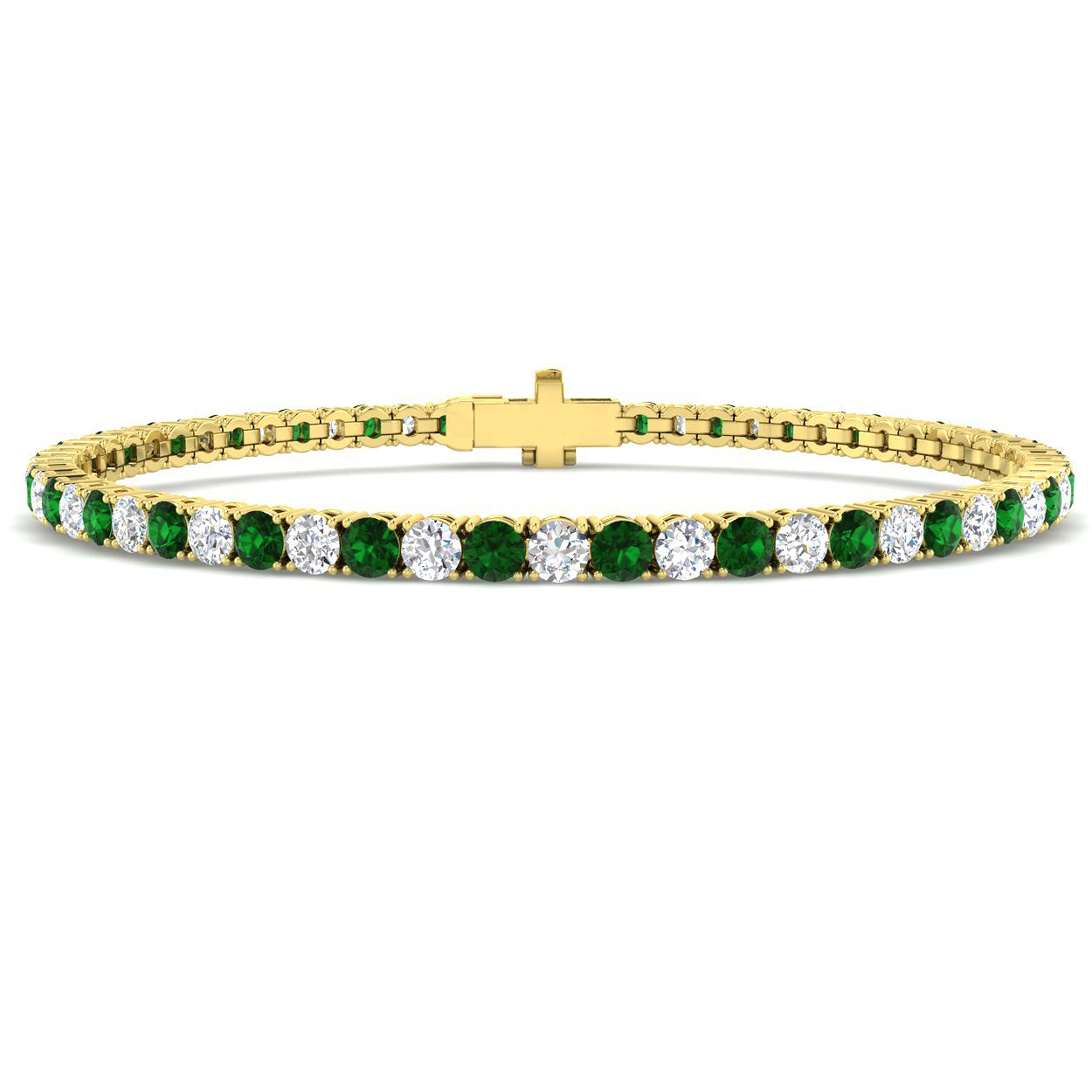 Emerald Bracelet in 9K Yellow Gold