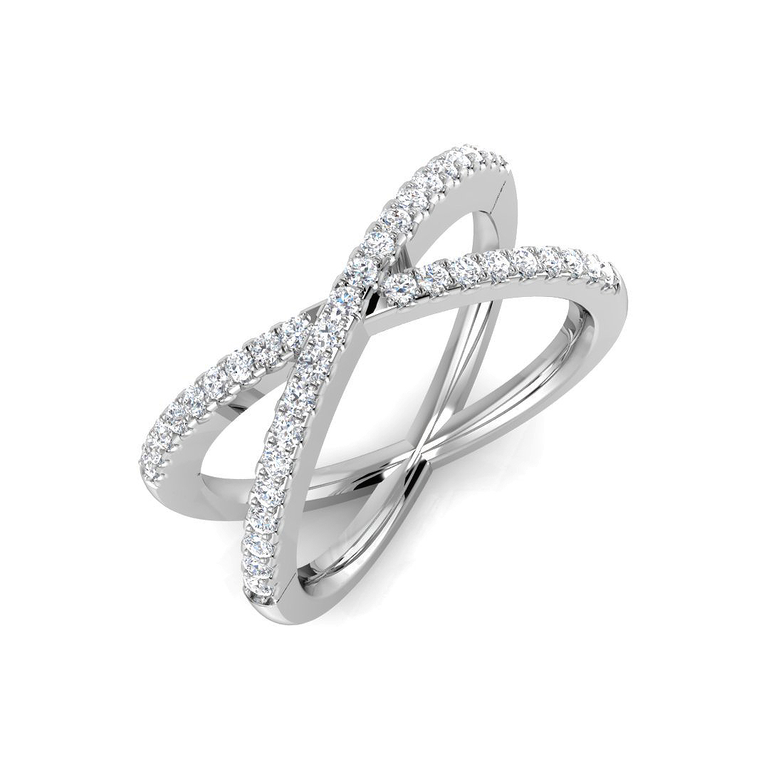 0.34ct Natural Diamond Fancy Ring in 18K White Gold