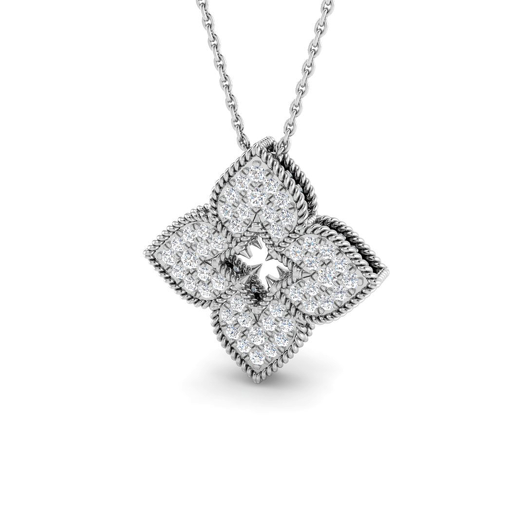 0.35ct Natural Diamond Shape Pendant in 9K White Gold