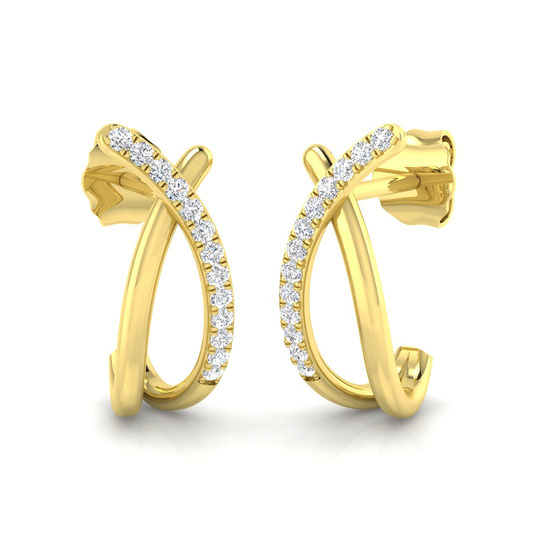 0.11ct Natural Diamond Fancy Earrings in 9K Yellow Gold