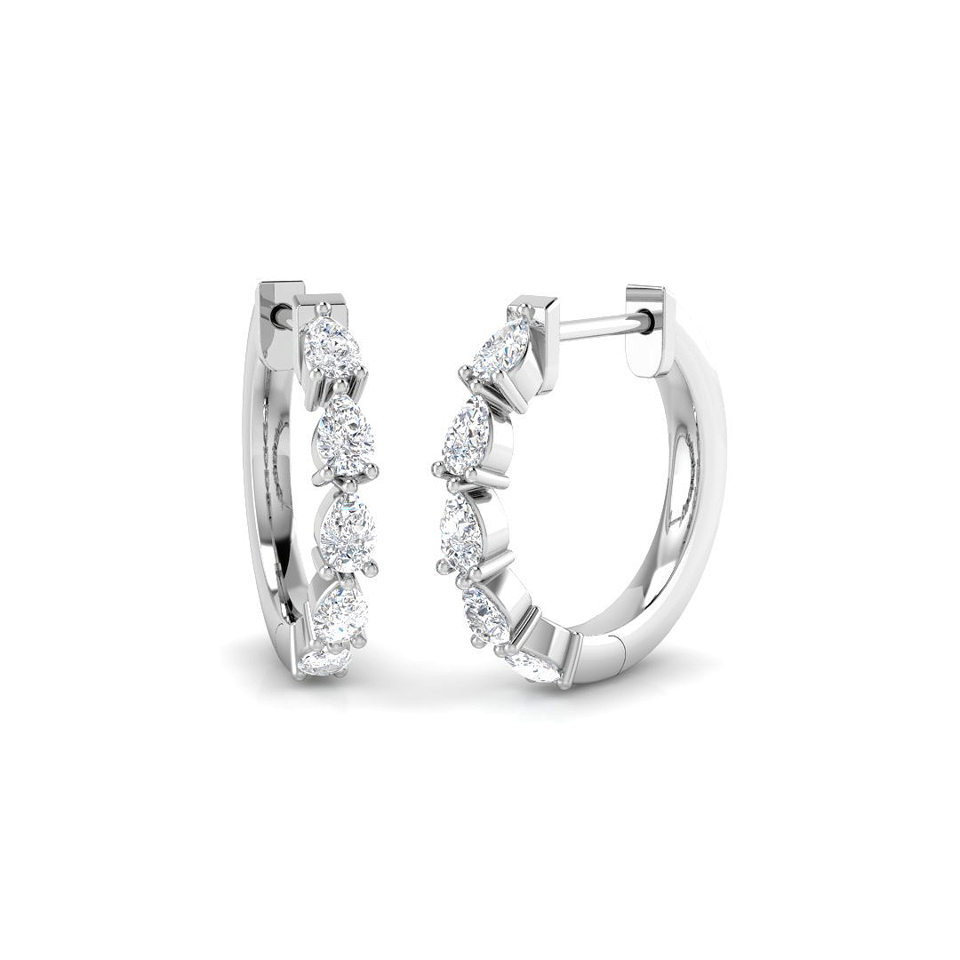 0.49ct Lab-Grown Diamond Hoops Earrings in 9K White Gold