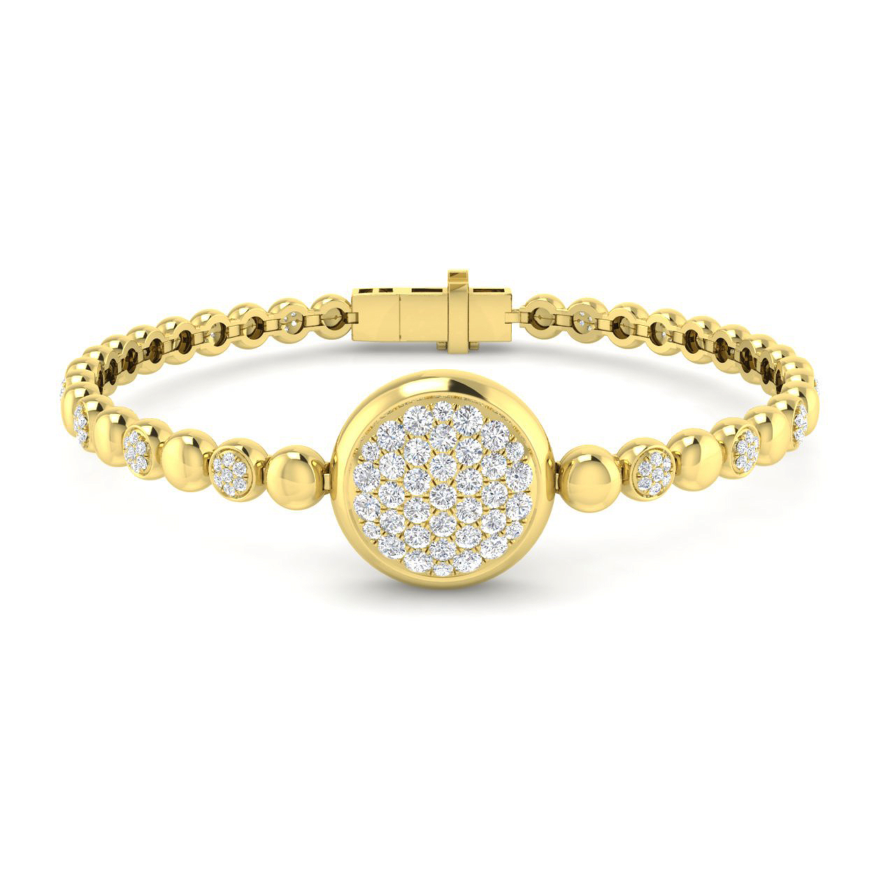 1.42ct Lab-Grown Diamond Fancy Bracelet in 9K Yellow Gold
