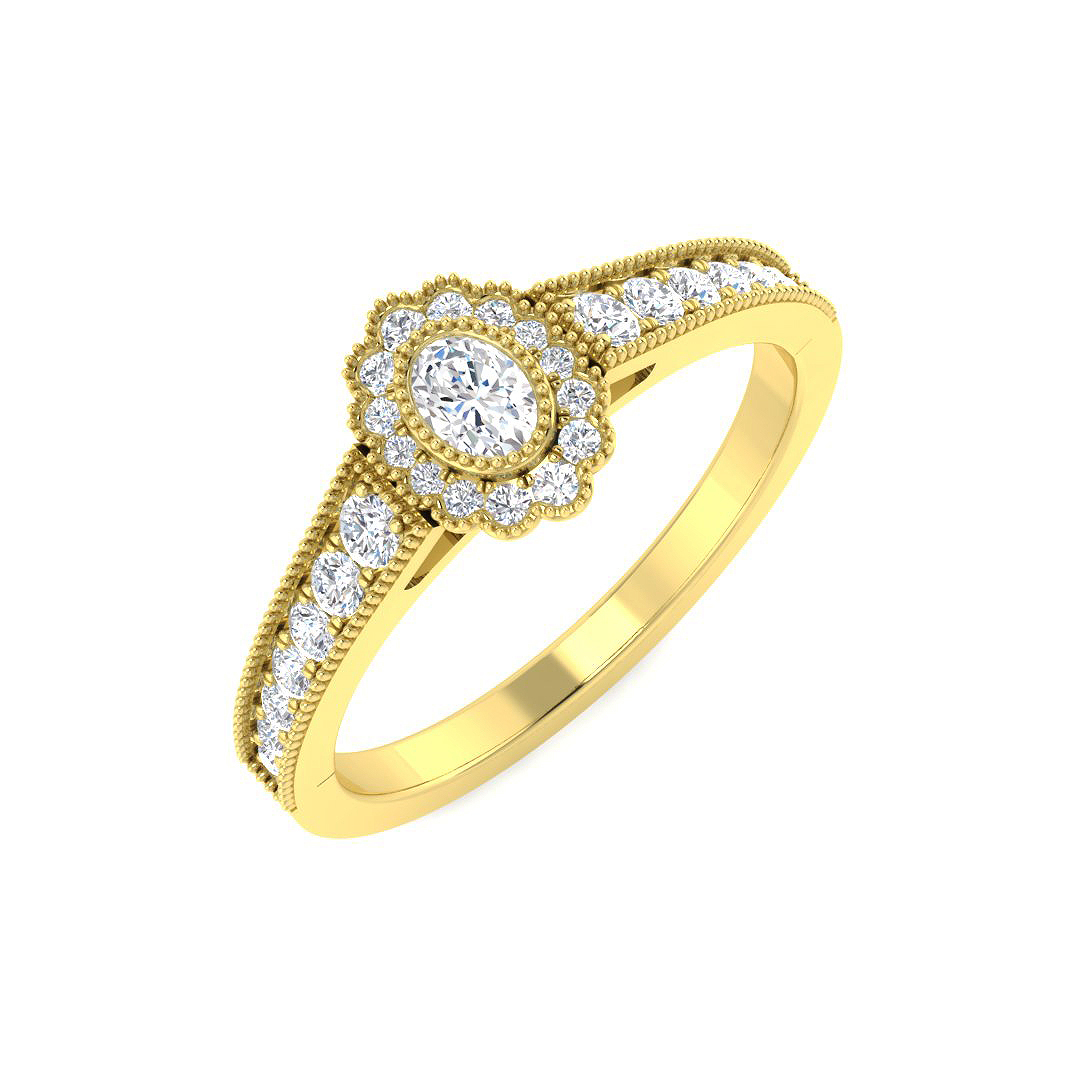 0.33ct Natural Diamond Rings Ring in 9K Yellow Gold