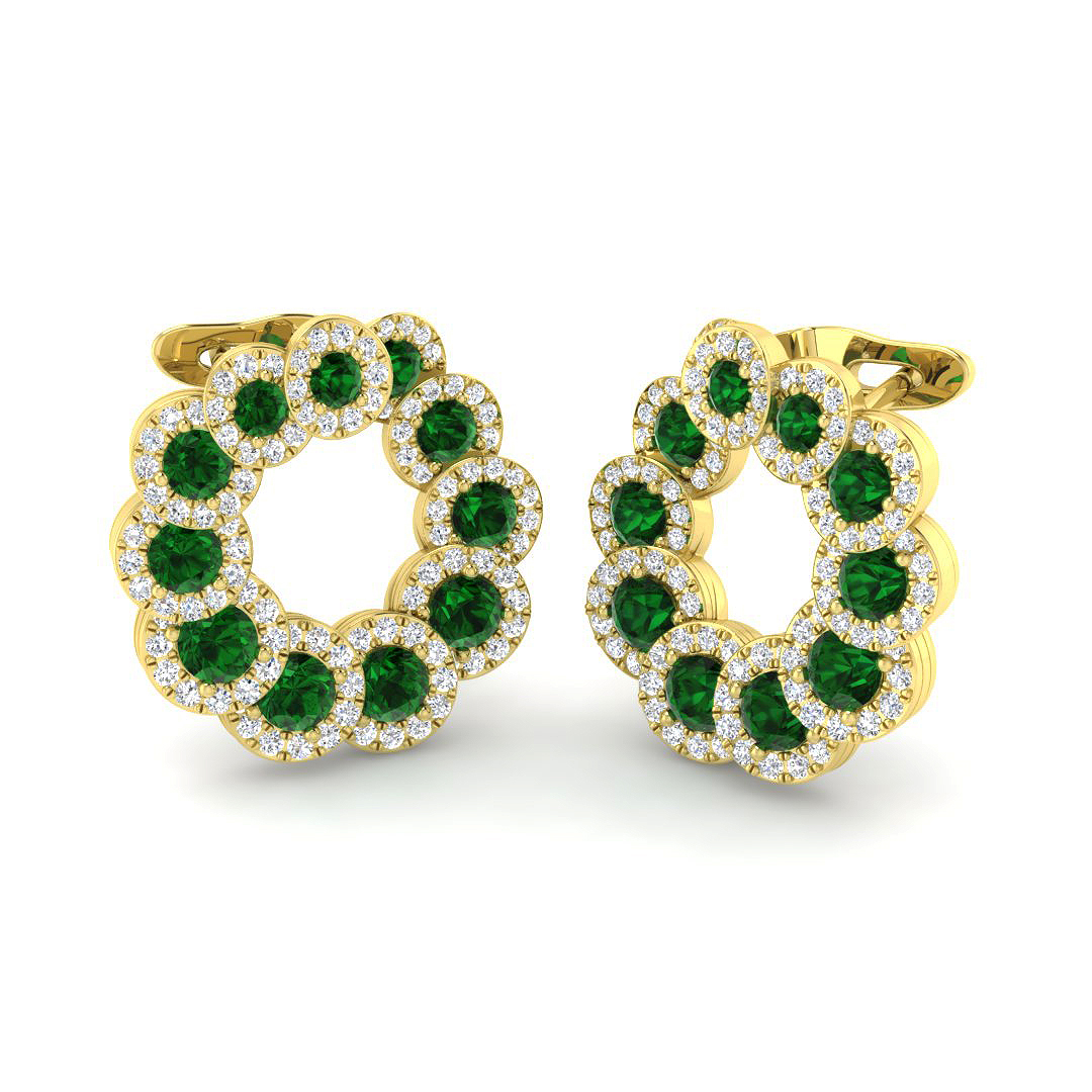 Emerald Earrings in 18K Yellow Gold