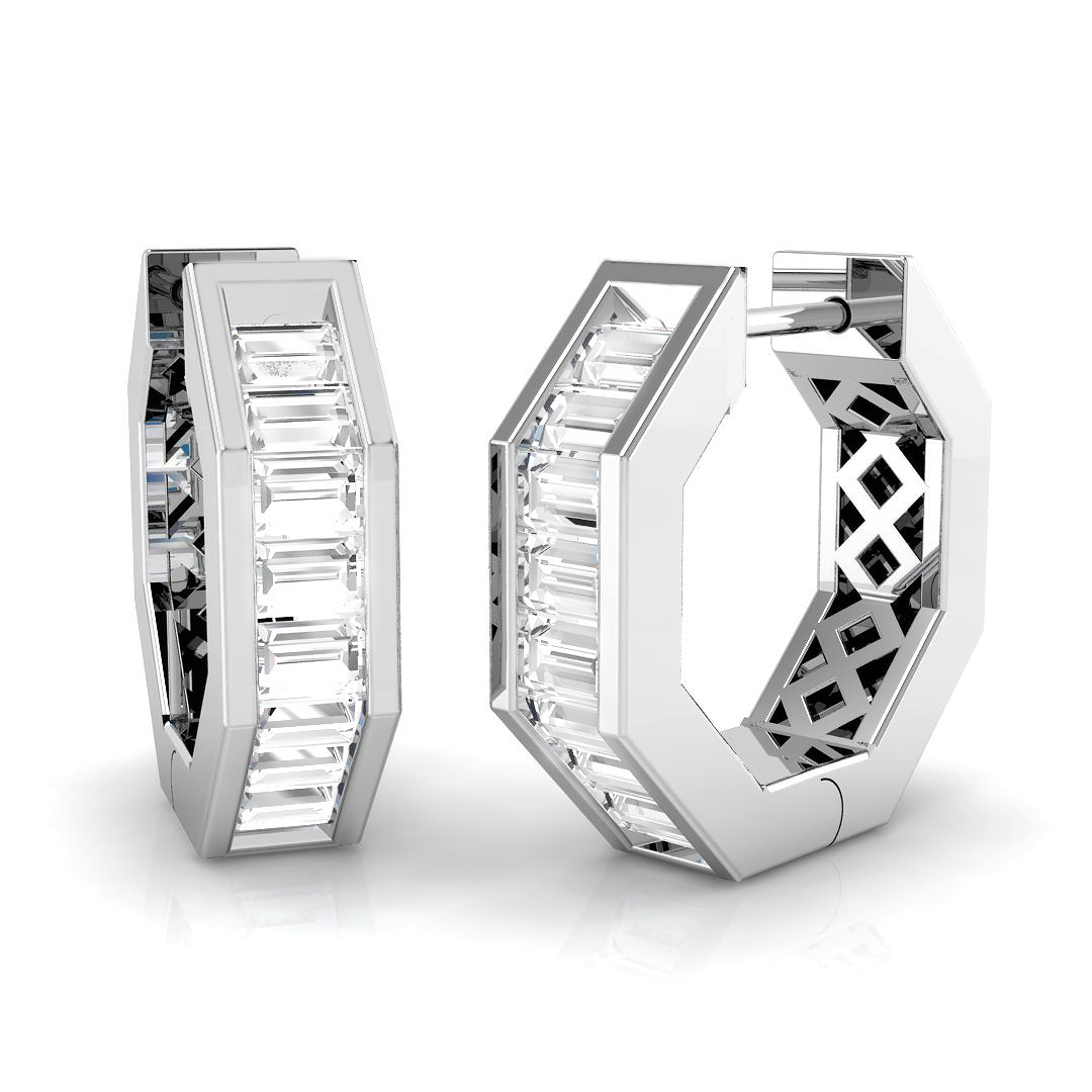 0.77ct Natural Diamond Fancy Earrings in 18K White Gold