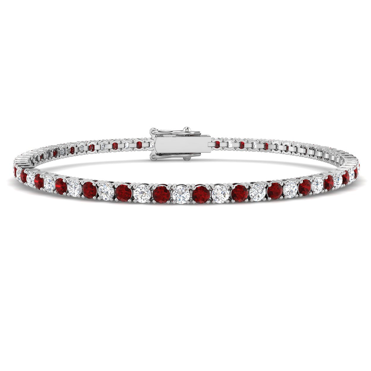 Ruby Bracelet in 9K White Gold